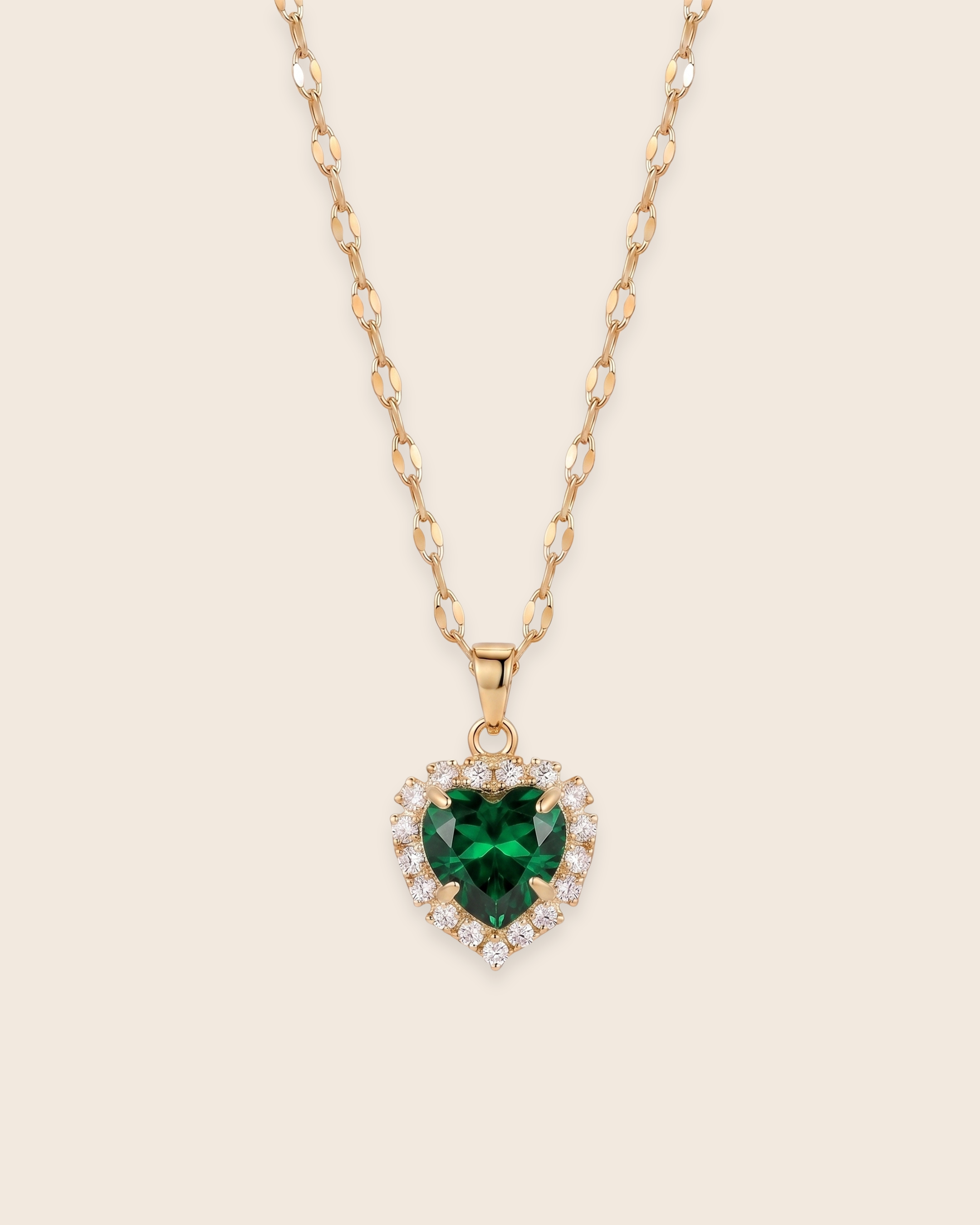 Amour Birthstone Necklace - May Emerald
