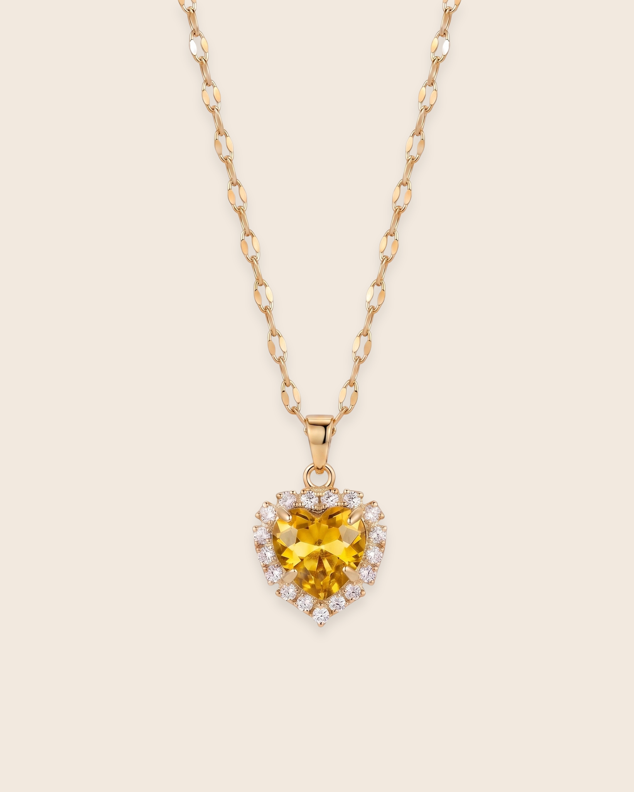 Amour Birthstone Necklace - November Citrine